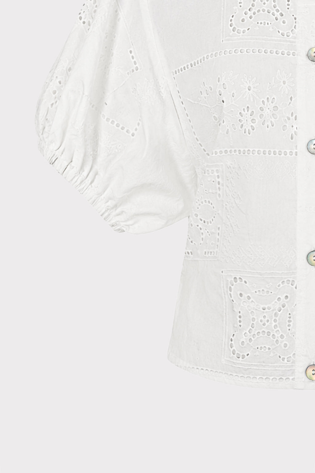 Camicia cropped in sangallo