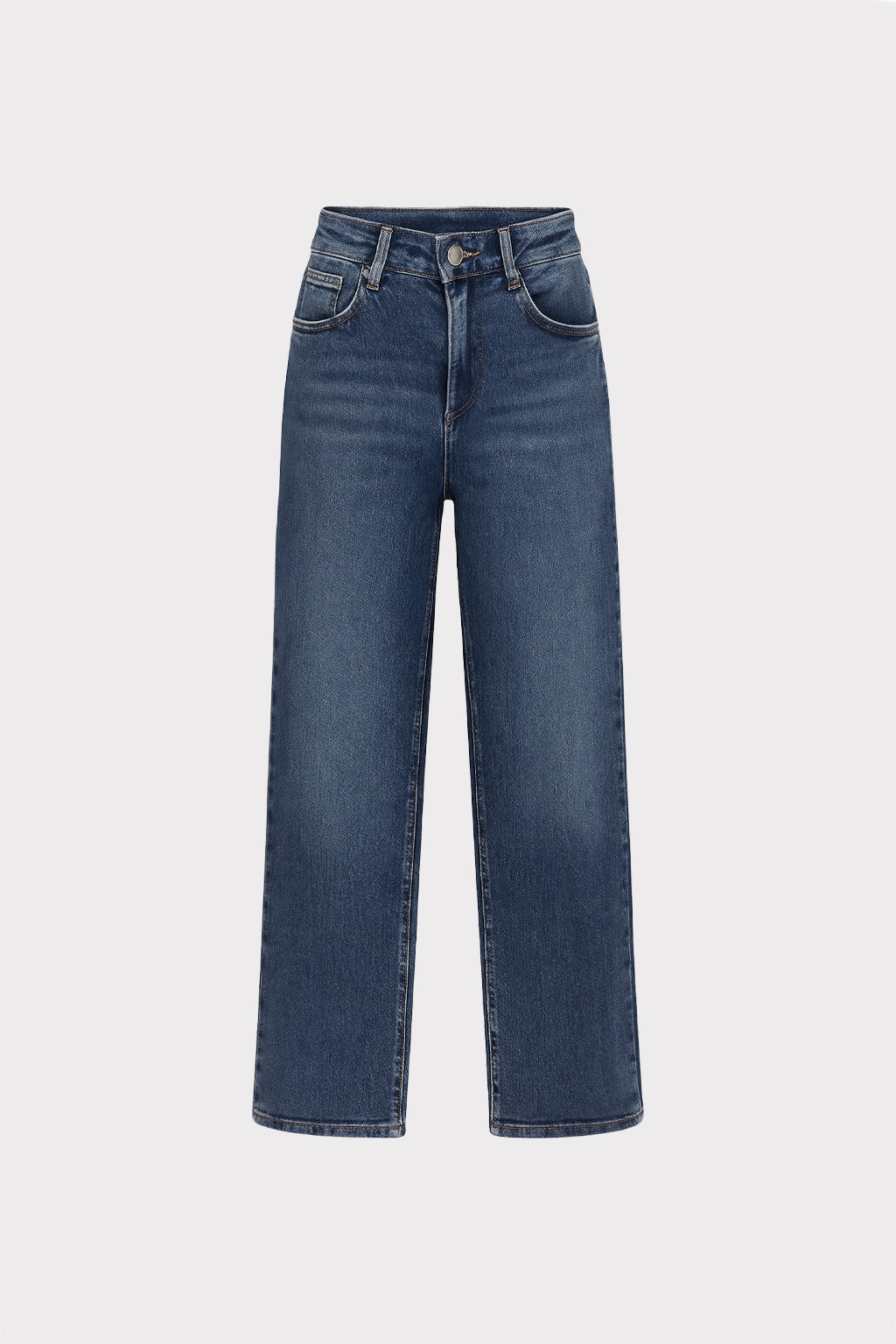 Jeans a gamba larga vita alta