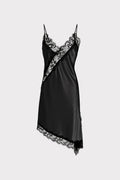 Abito slip dress in satin con pizzo