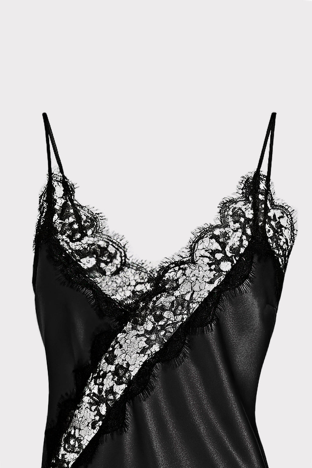 Abito slip dress in satin con pizzo