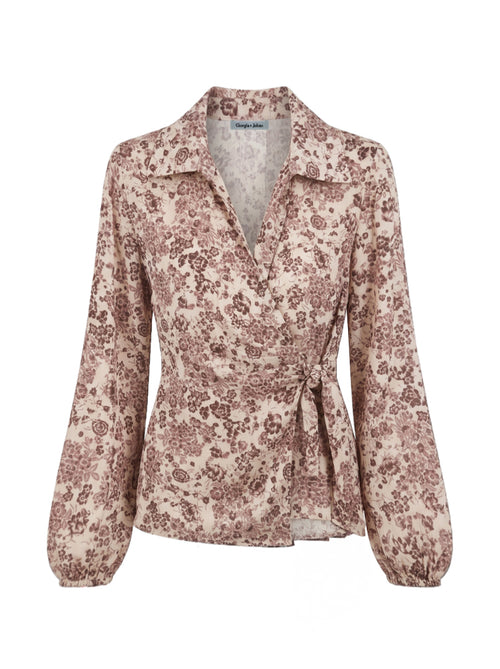 Blusa a portafoglio stampa floreale
