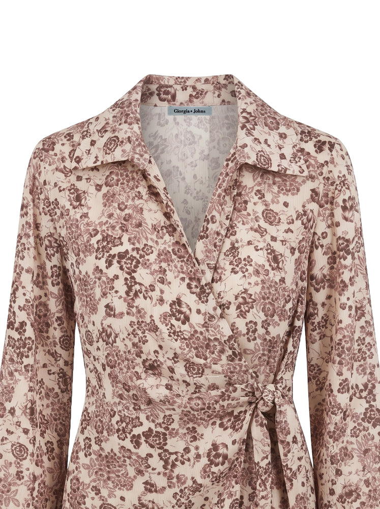 Blusa a portafoglio stampa floreale