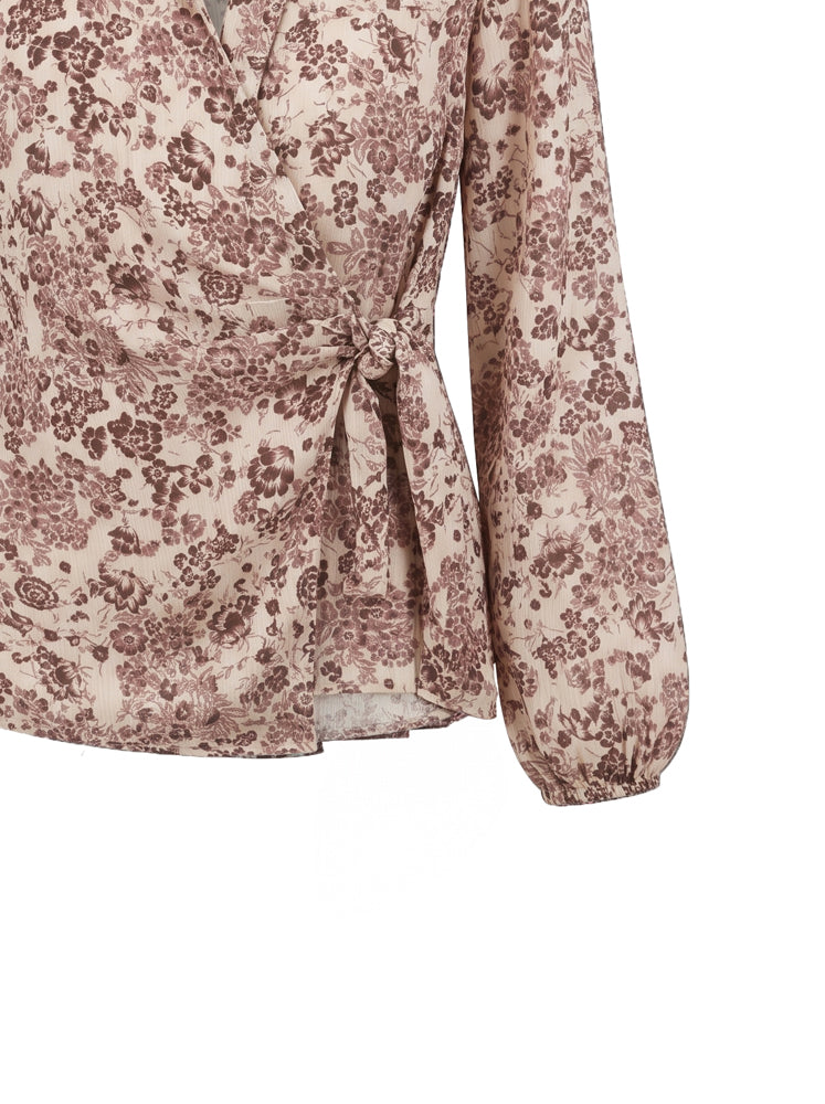 Blusa a portafoglio stampa floreale