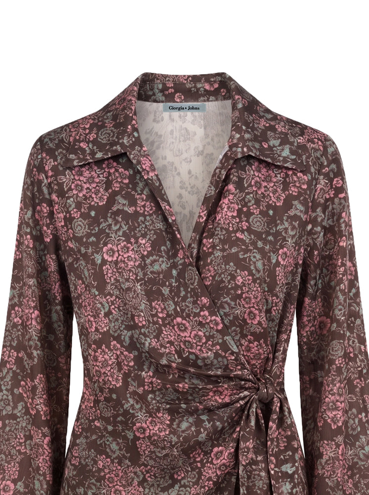 Blusa a portafoglio stampa floreale