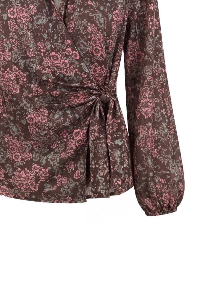 Blusa a portafoglio stampa floreale