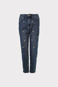 Jeans ricamo e pietre