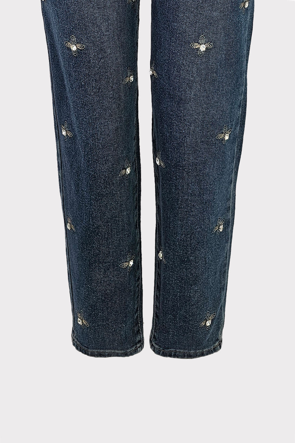 Jeans ricamo e pietre