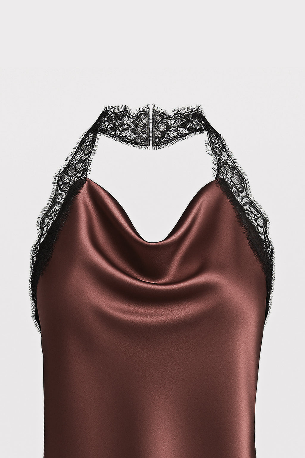 Top in satin con pizzo