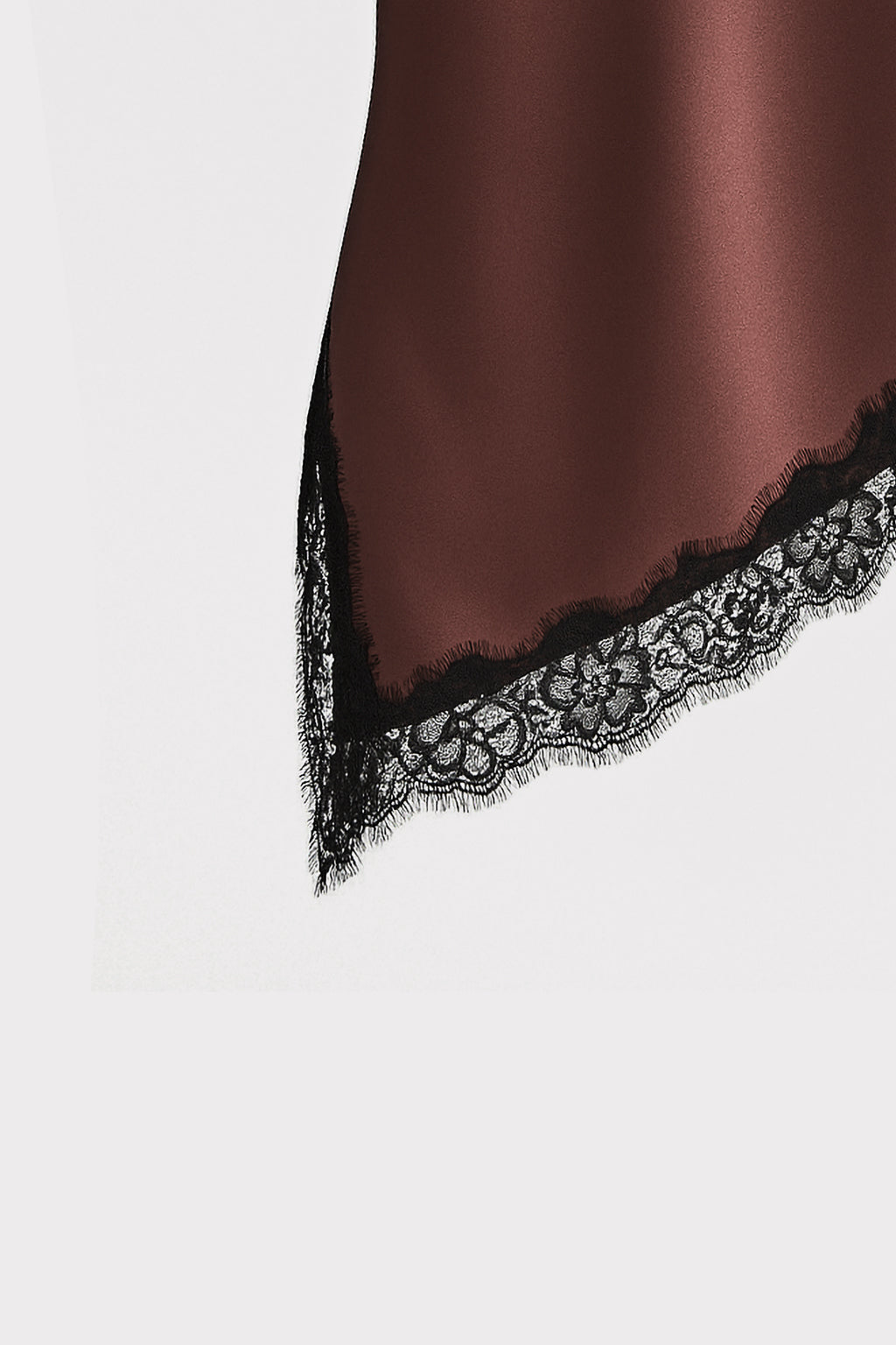 Top in satin con pizzo