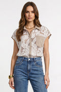 Camicia pizzo crochet con taschino