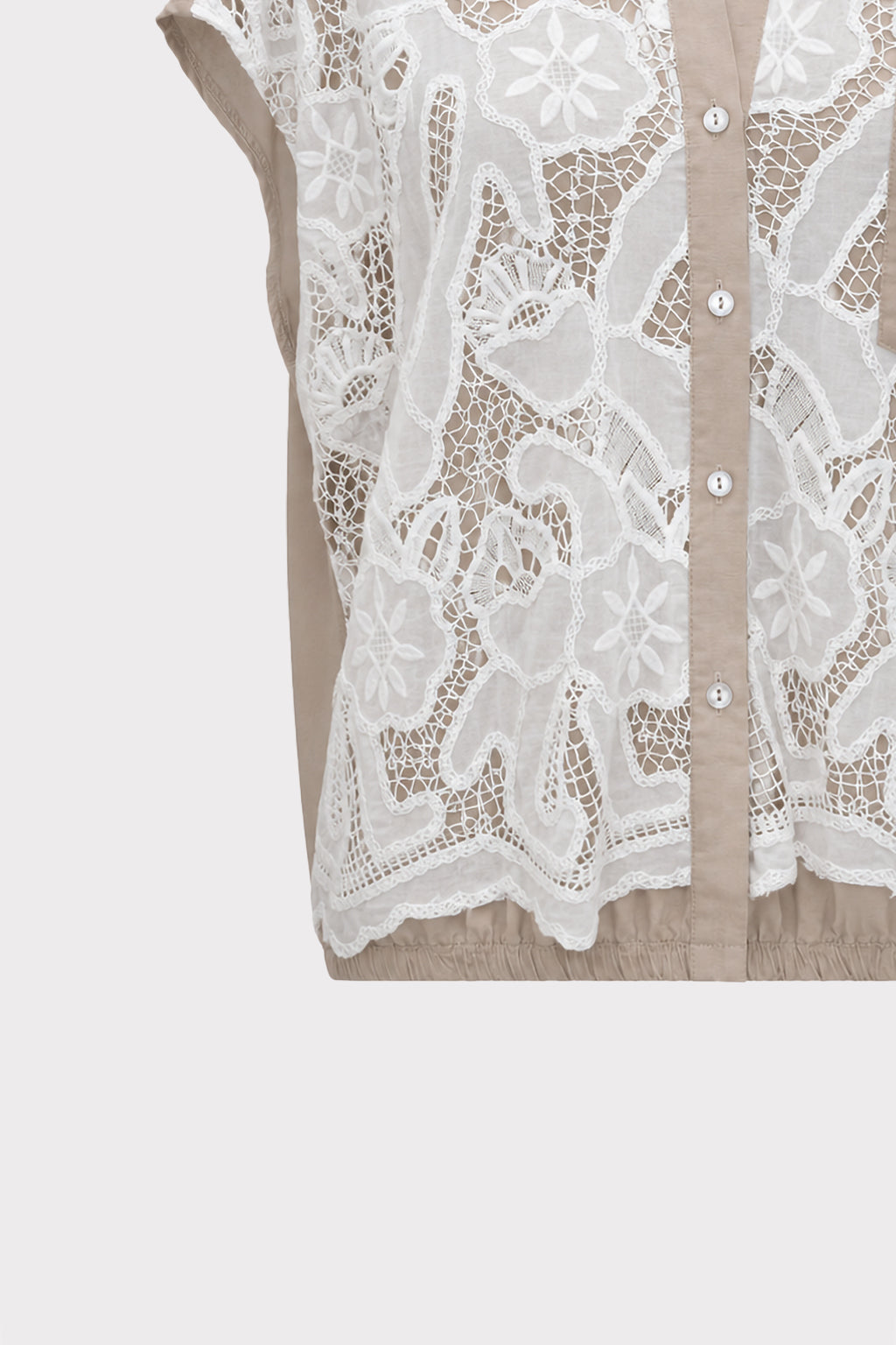 Camicia pizzo crochet con taschino