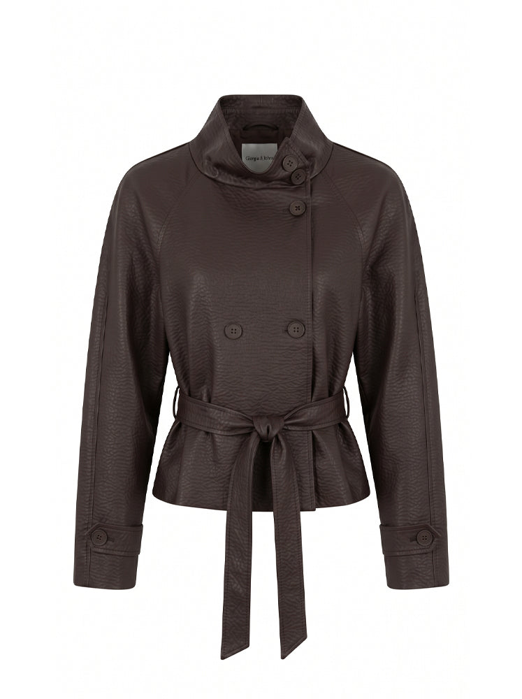 Trench corto in ecopelle