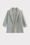 Giacca tweed dettaglio frangia