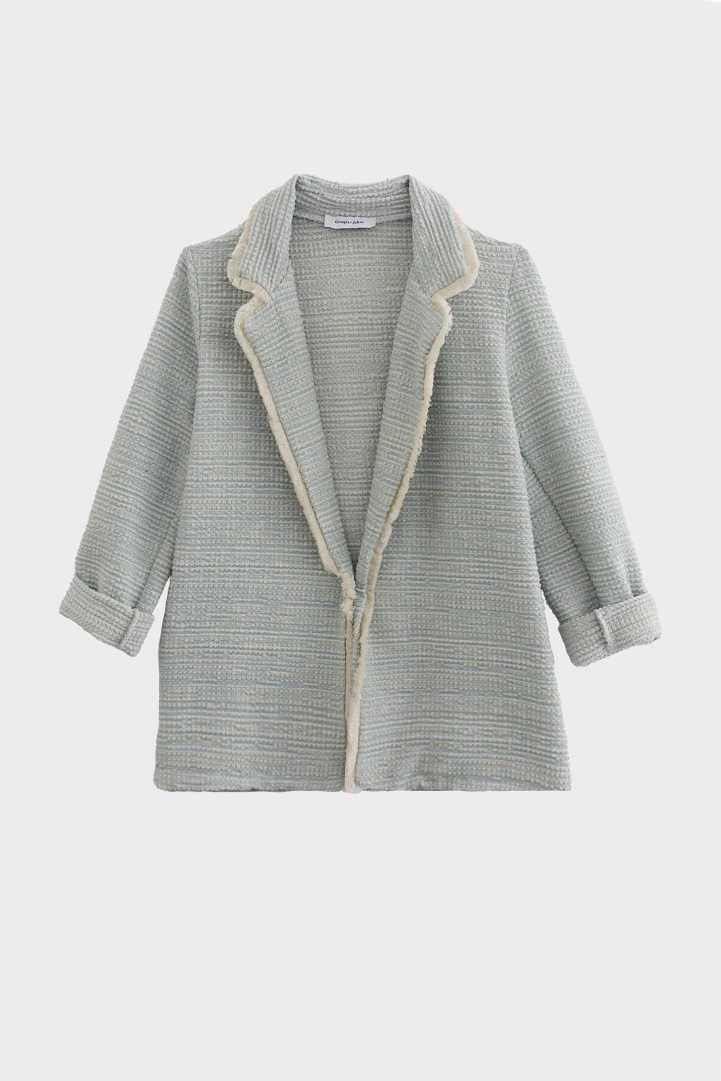 Giacca tweed dettaglio frangia