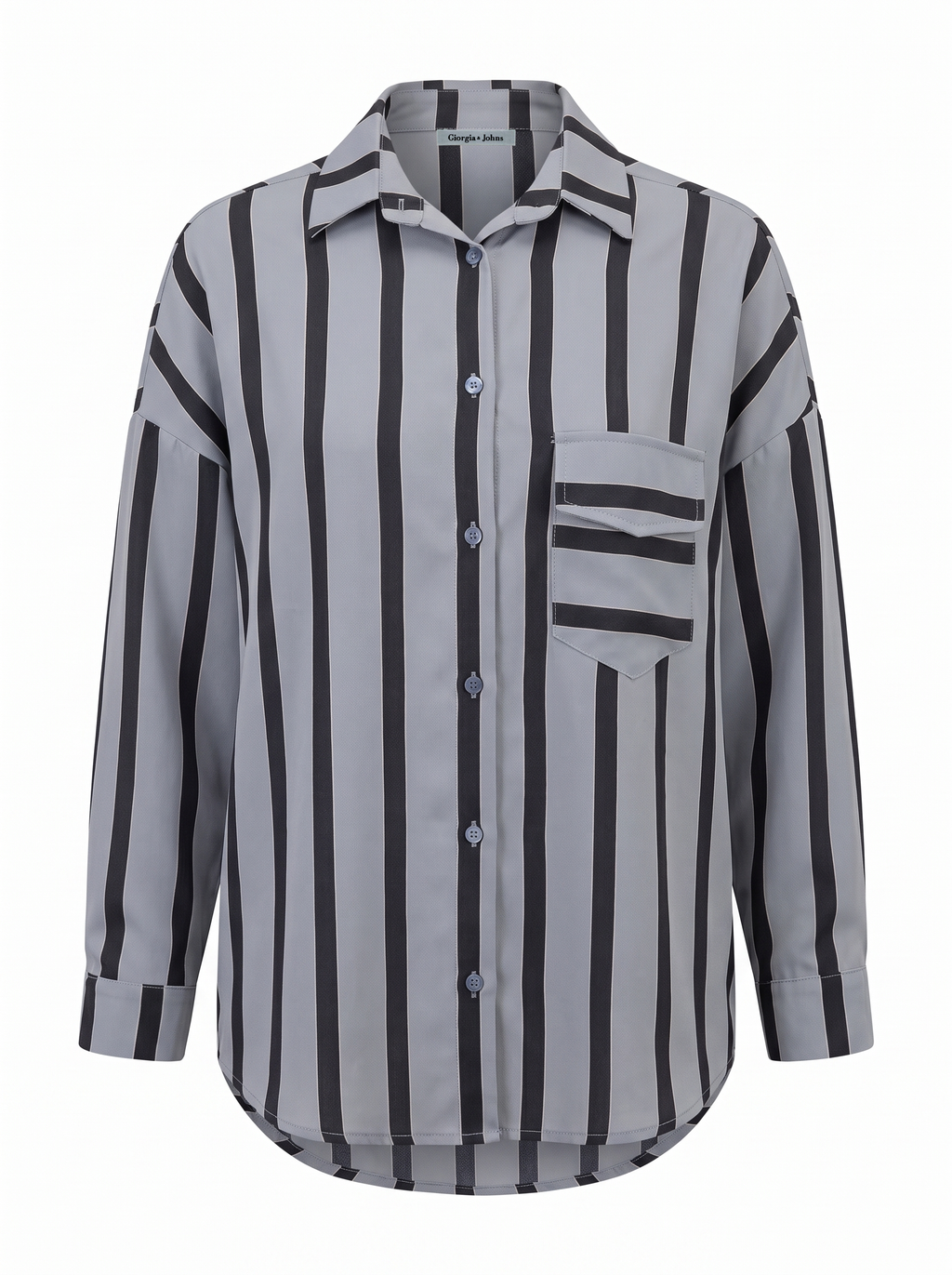 Camicia over macro-righe con taschino