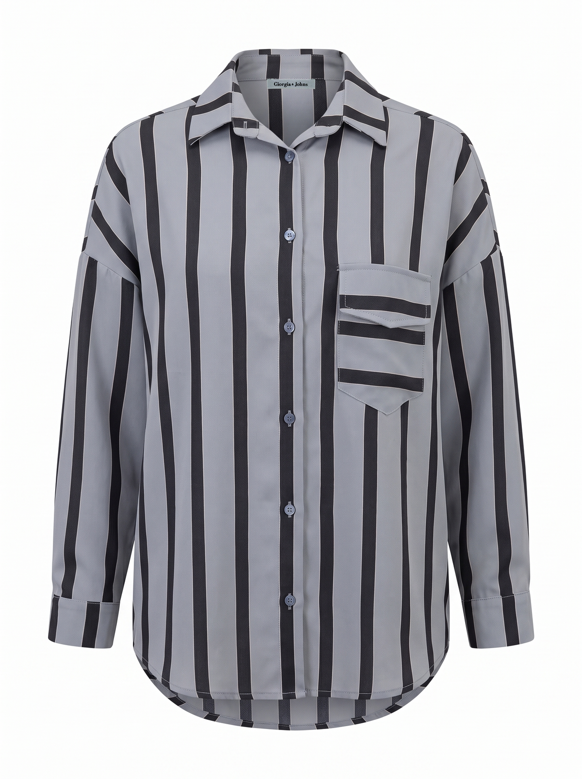 Camicia over macro-righe con taschino