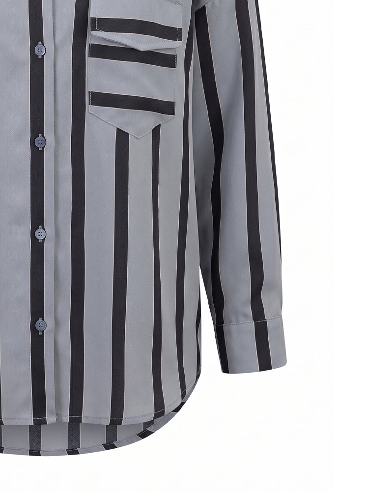 Camicia over macro-righe con taschino