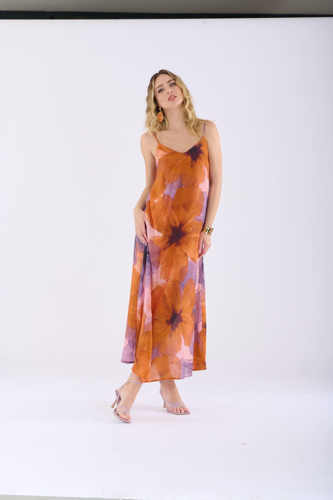 Abito lingerie con stampa floreale