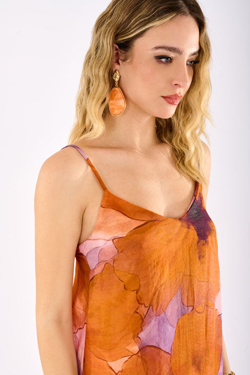 Abito lingerie con stampa floreale
