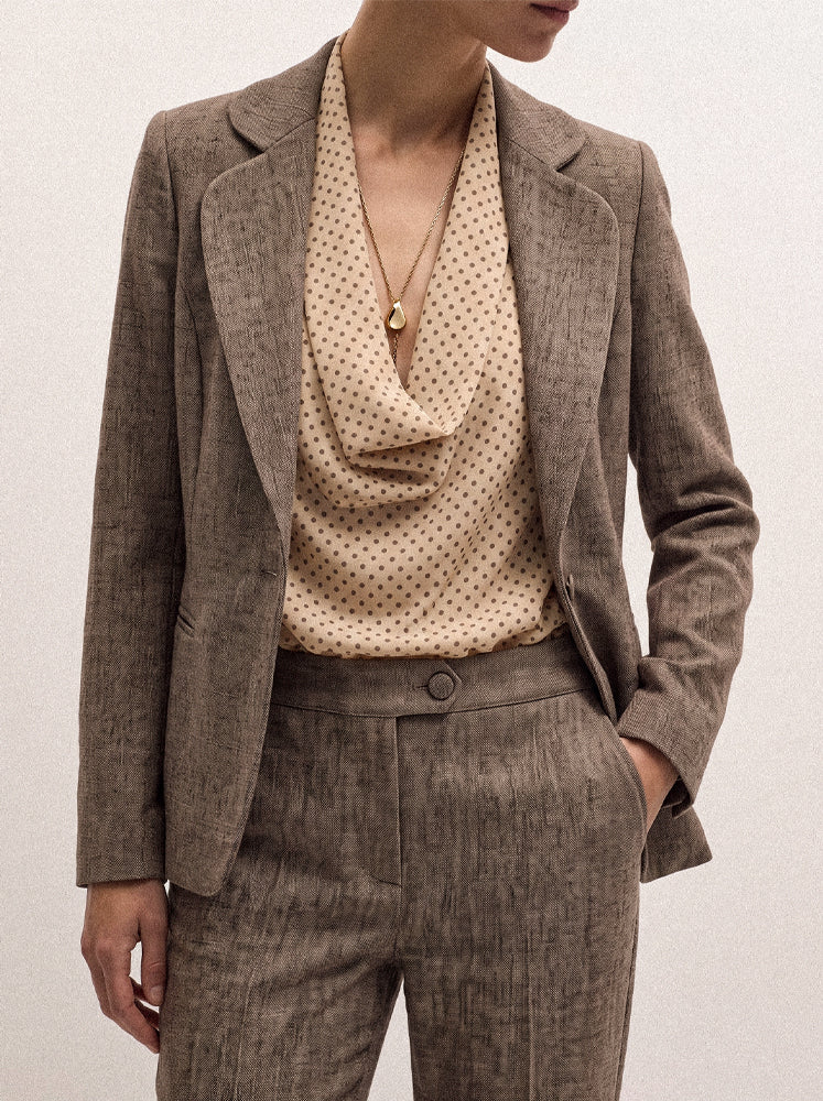 Blazer monopetto tessuto puntinato
