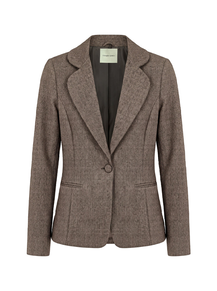 Blazer monopetto tessuto puntinato