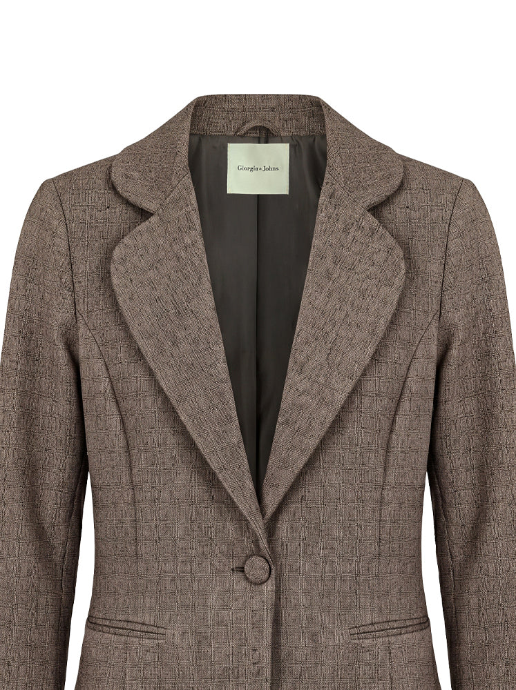 Blazer monopetto tessuto puntinato