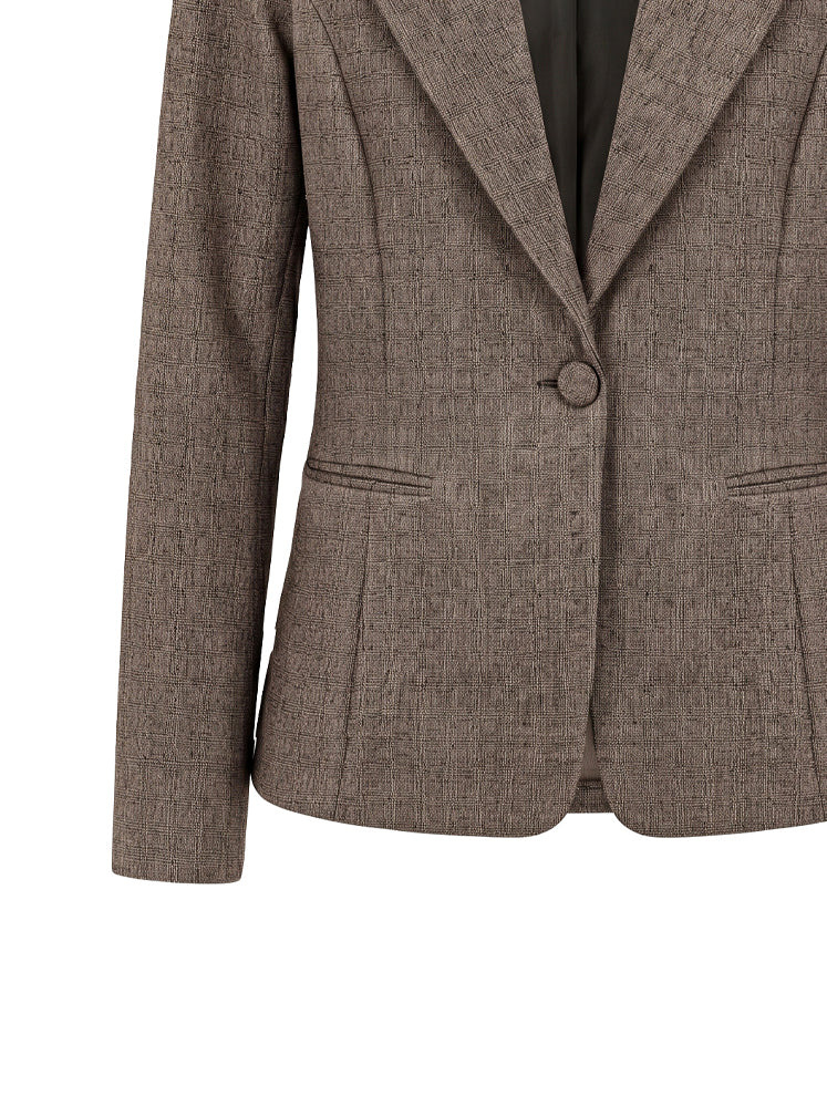Blazer monopetto tessuto puntinato