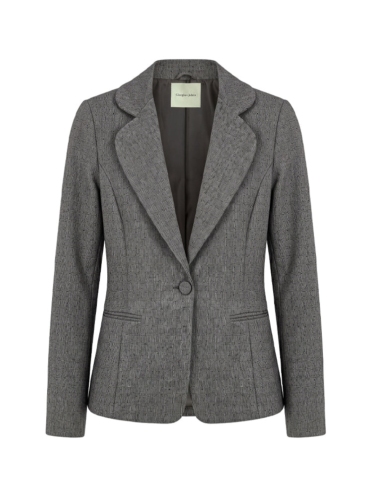 Blazer monopetto tessuto puntinato