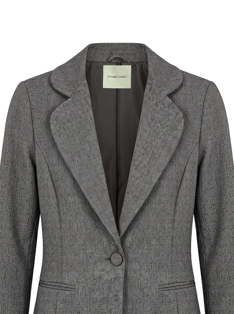 Blazer monopetto tessuto puntinato