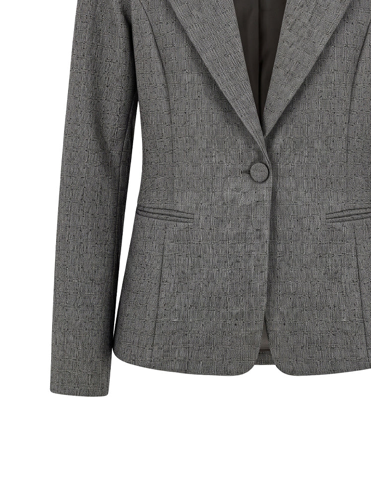 Blazer monopetto tessuto puntinato