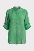 Camicia con ricami floreali