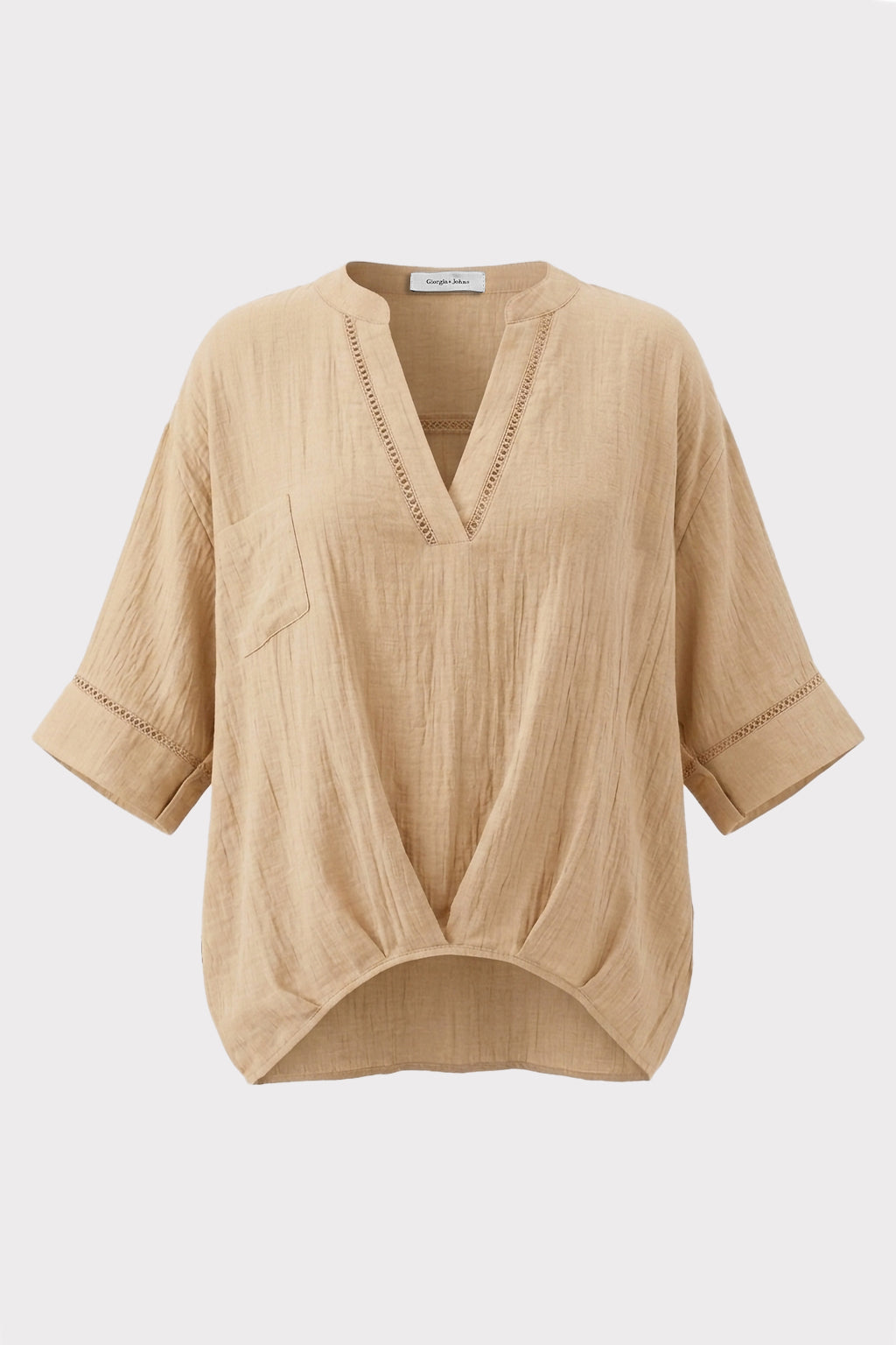 Blusa con inserti crochet