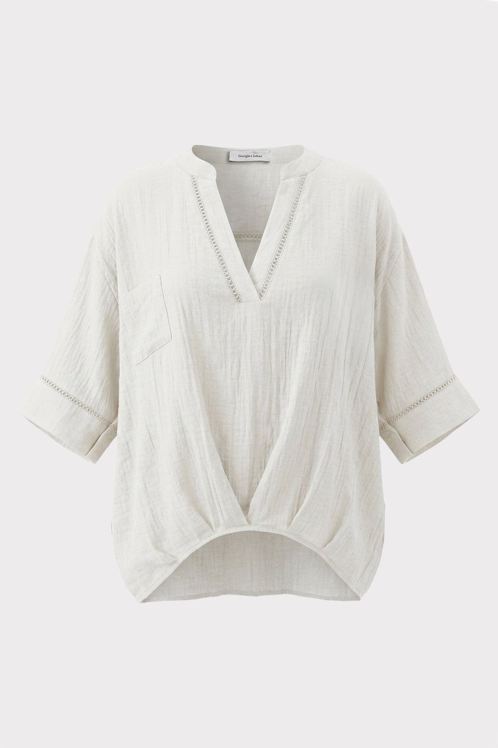 Blusa con inserti crochet