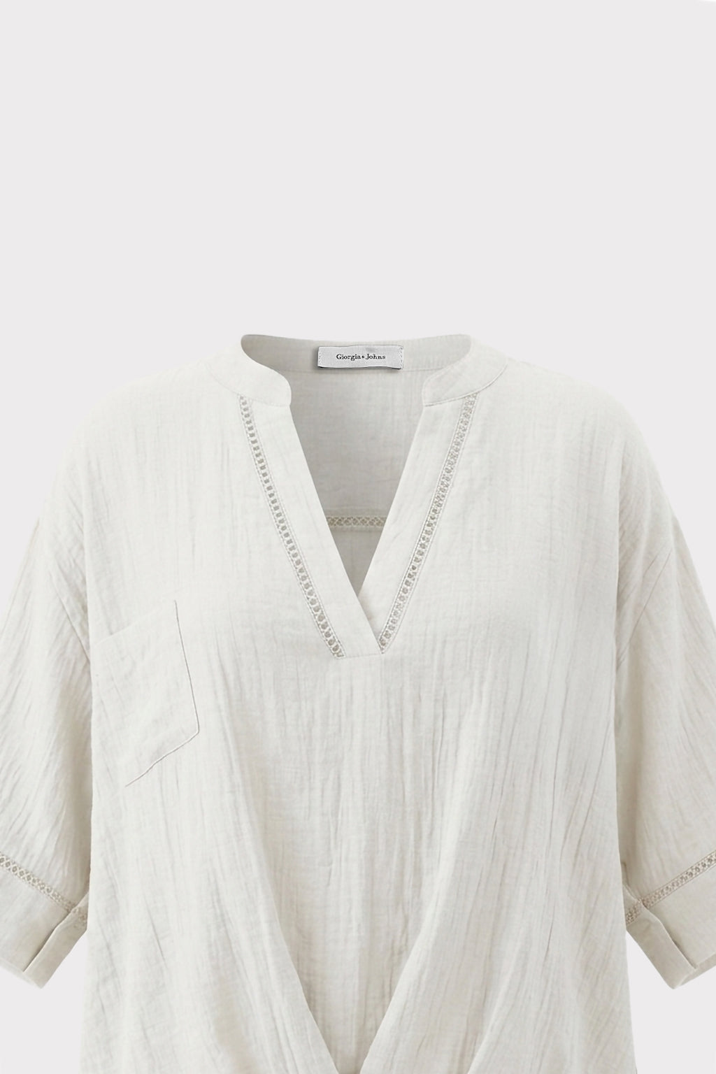 Blusa con inserti crochet