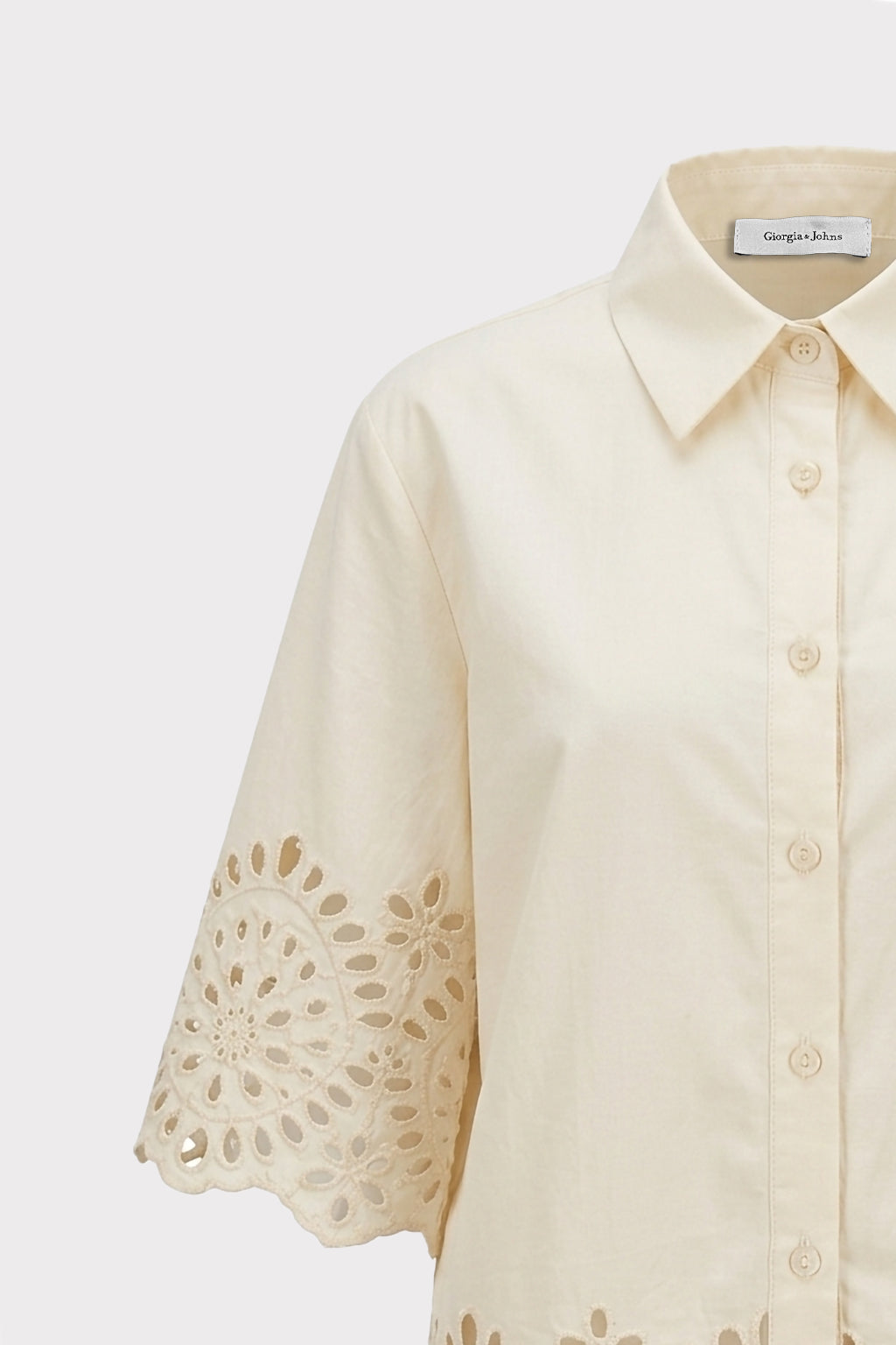 Camicia con ricami sangallo