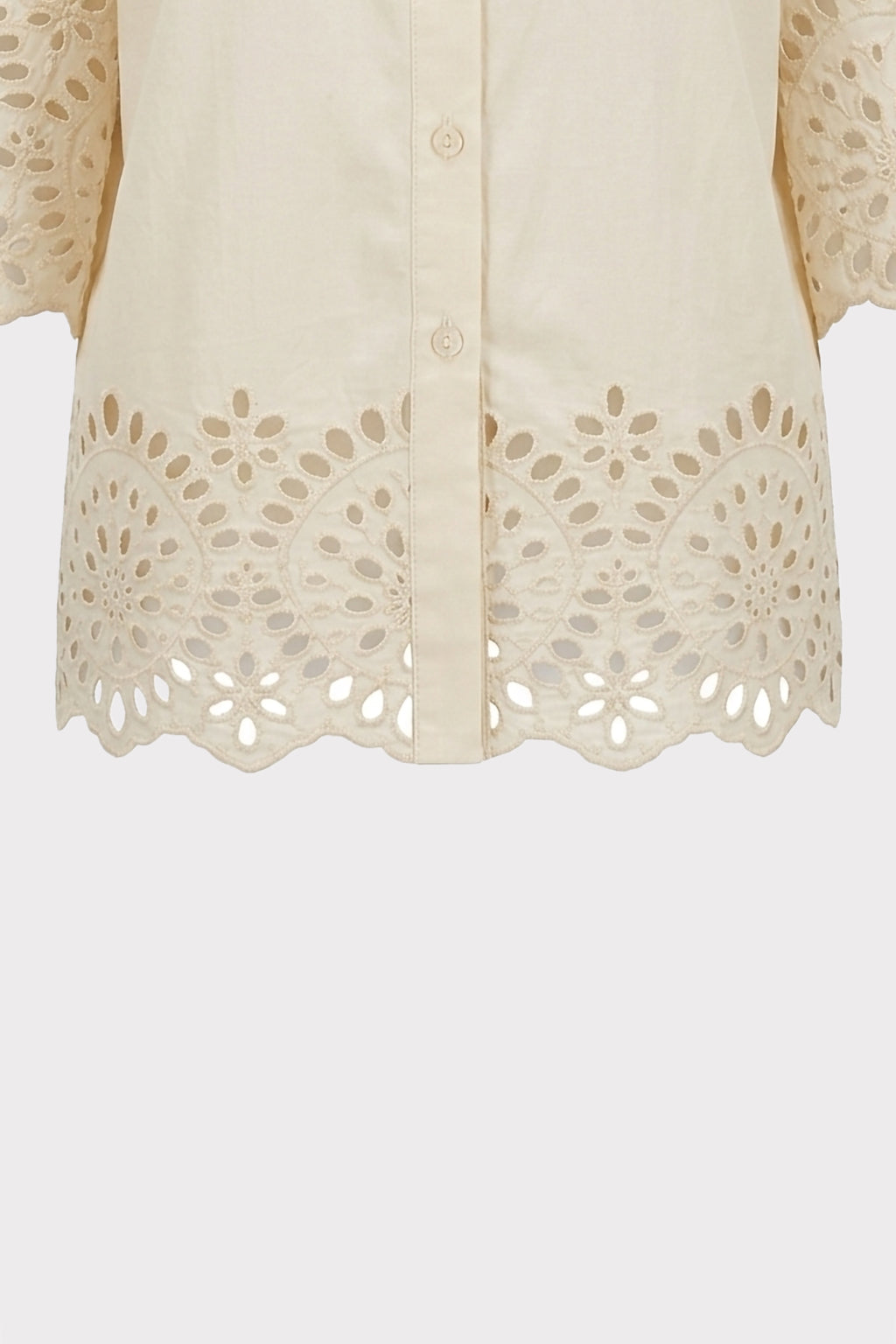 Camicia con ricami sangallo