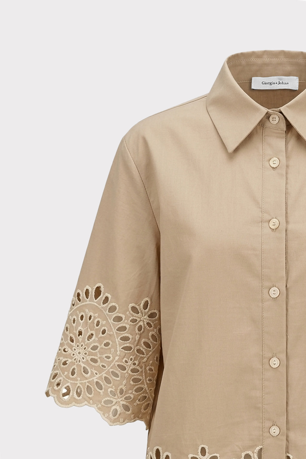 Camicia con ricami sangallo