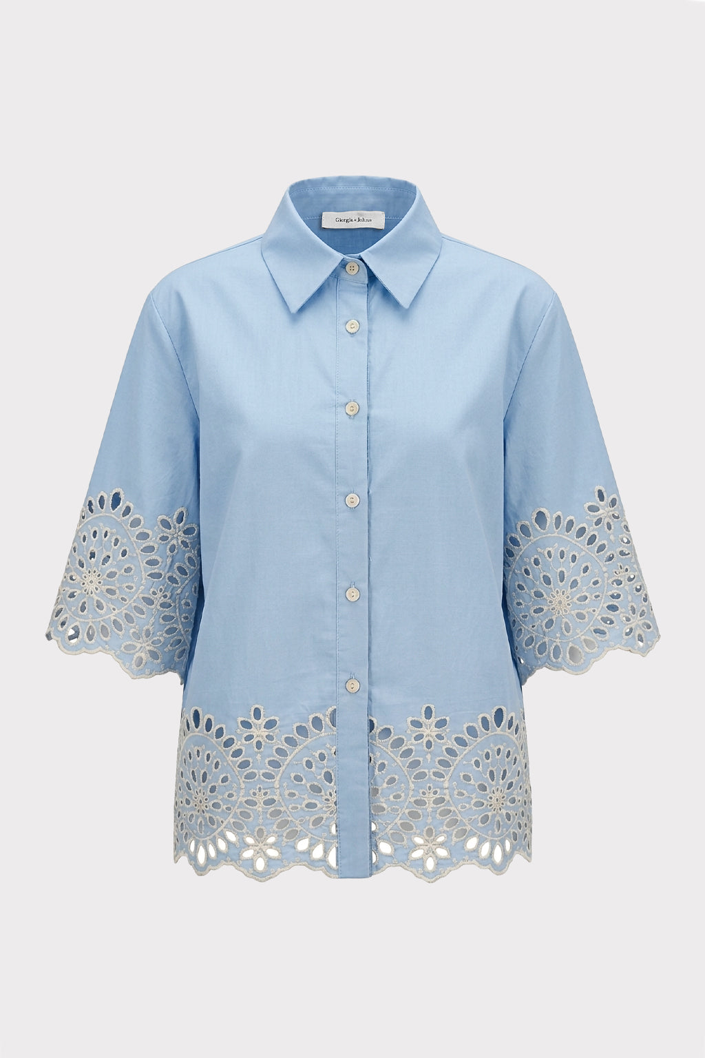 Camicia con ricami sangallo