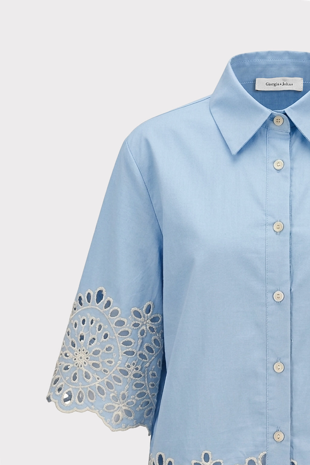 Camicia con ricami sangallo