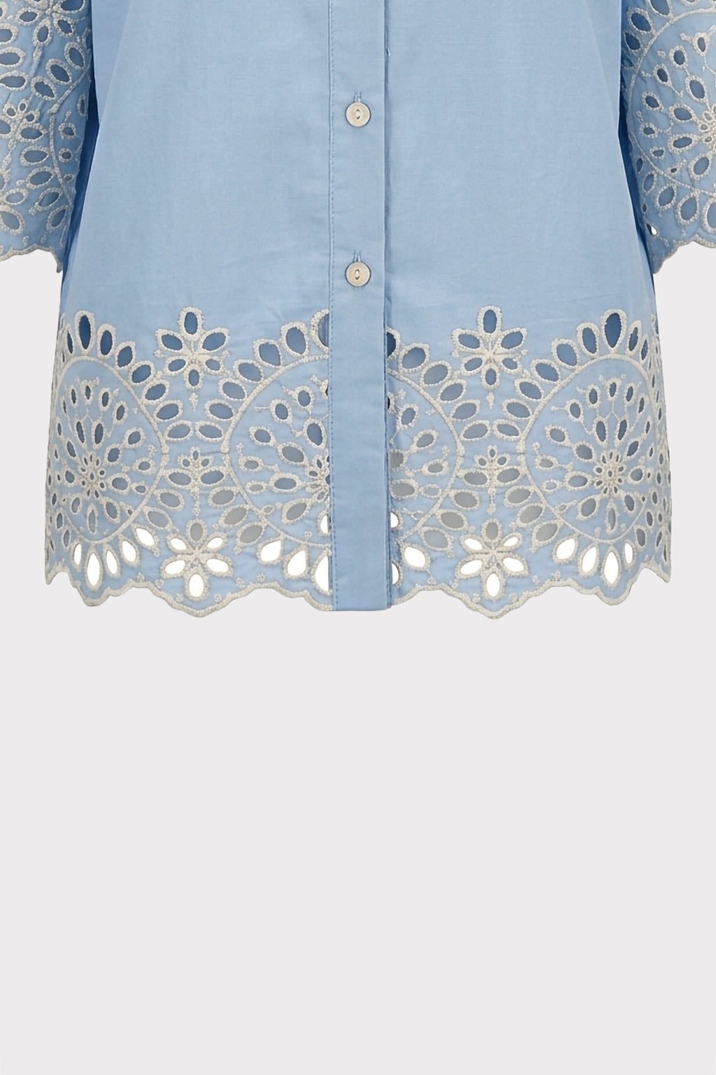 Camicia con ricami sangallo