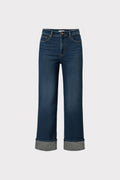 Jeans con risvolto stampato