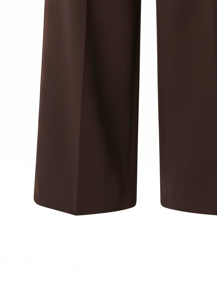 Pantaloni gamba ampia mano lana