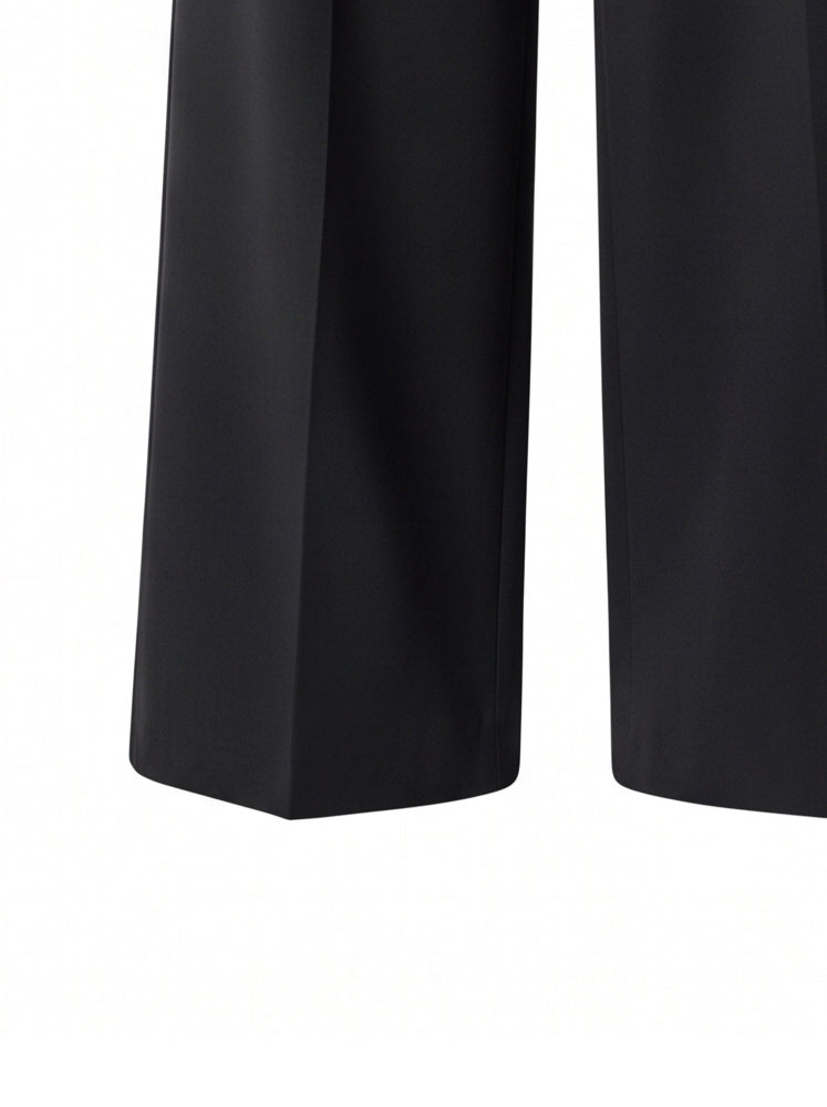 Pantaloni gamba ampia mano lana