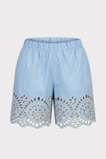 Shorts con ricami sangallo