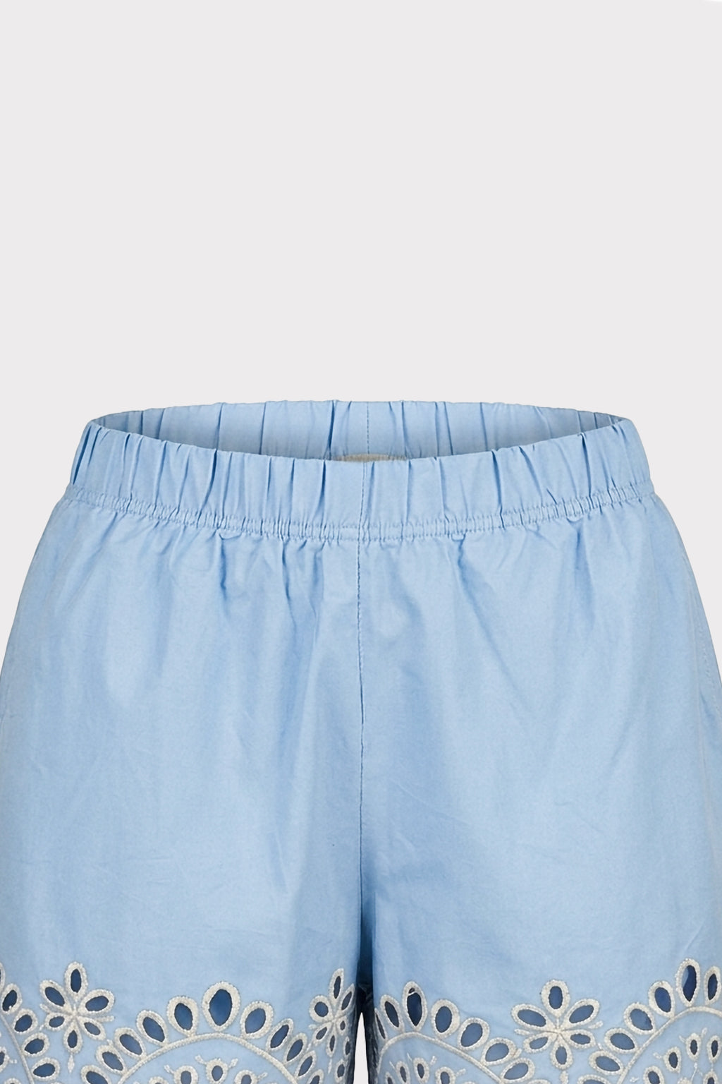 Shorts con ricami sangallo