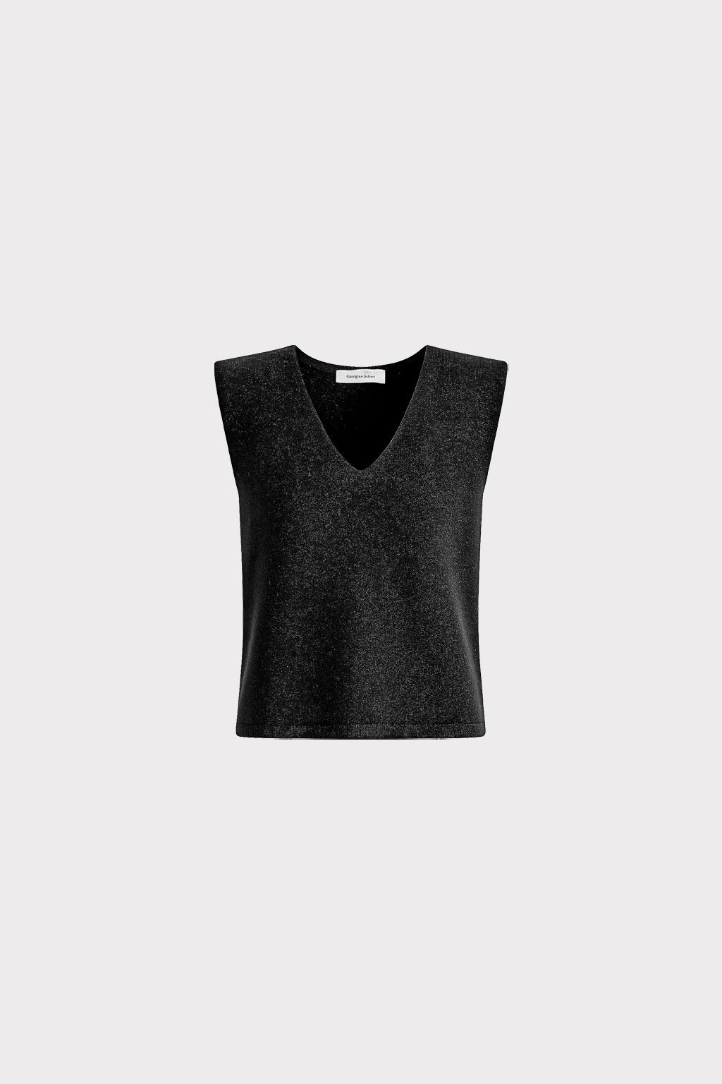 Top smanicato in maglia lurex