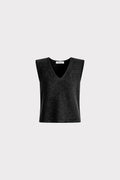 Top smanicato in maglia lurex