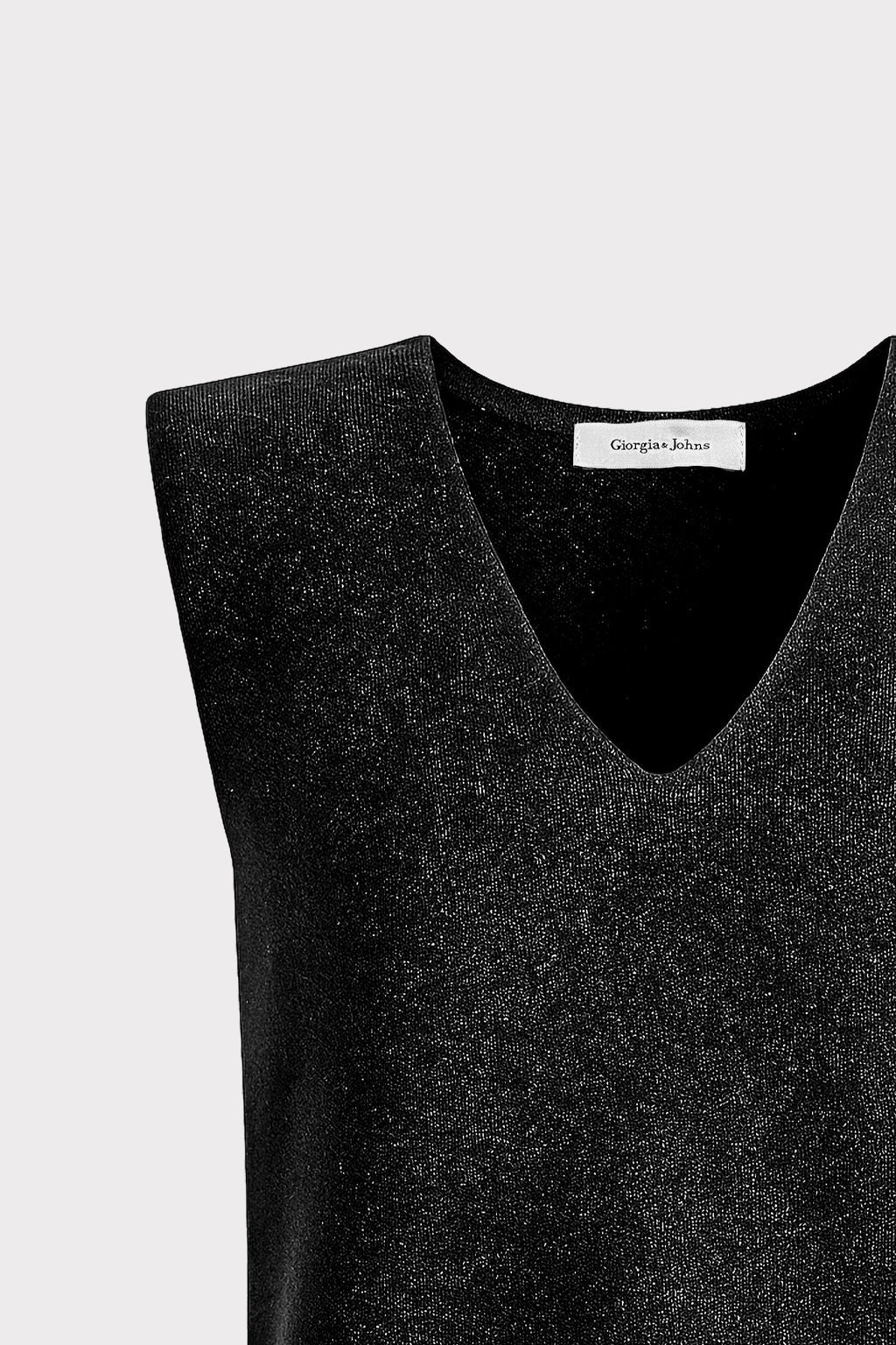 Top smanicato in maglia lurex