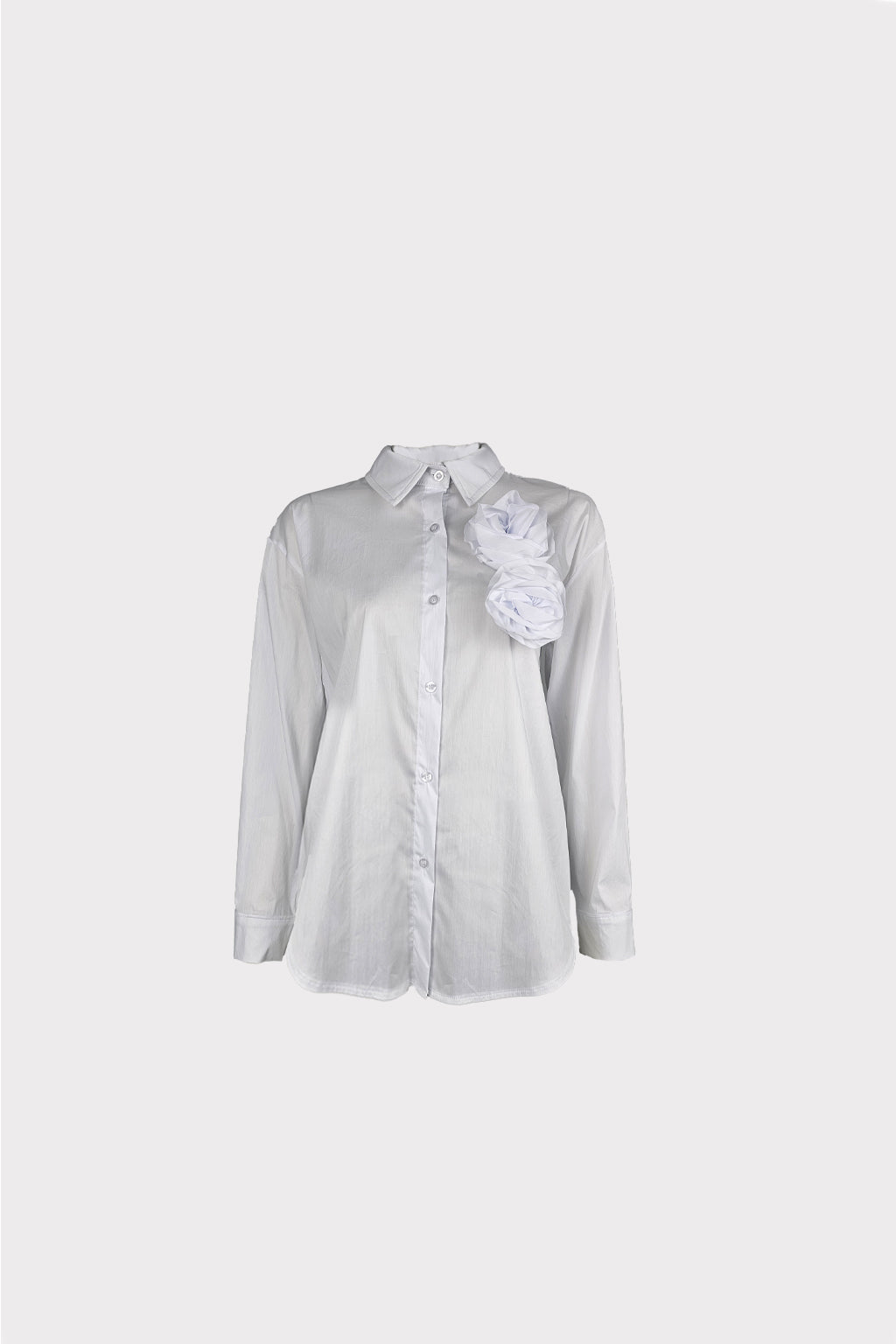 Camicia con lavorazione fiori