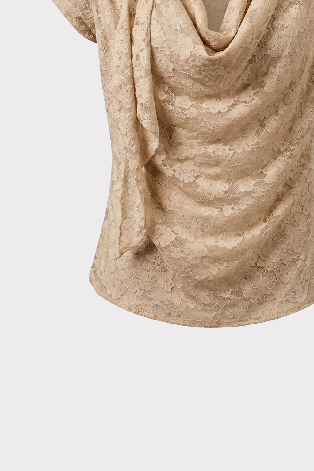Top in pizzo scollo drappeggio